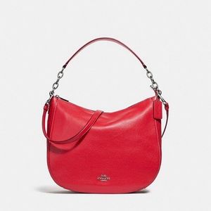 NWT Coach bright red Elle Hobo